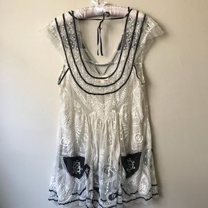 Lace Black & White Babydoll Dress
